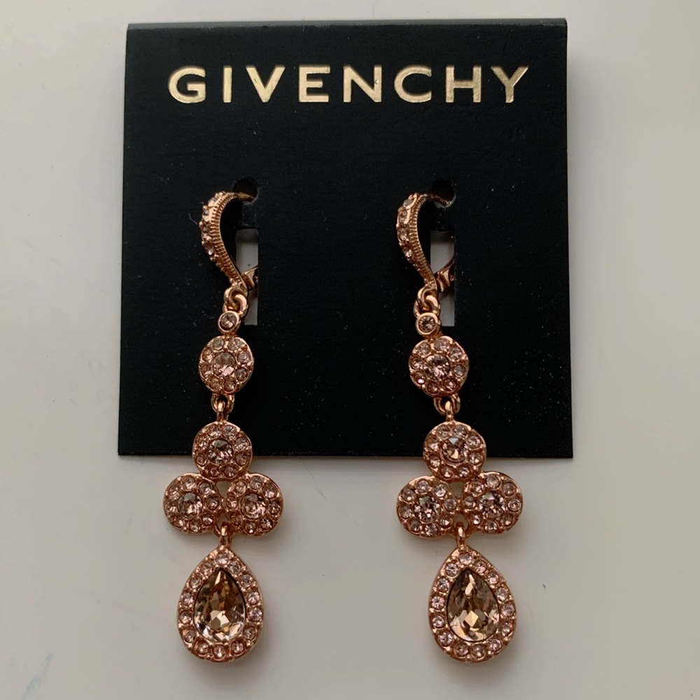 Givenchy Swarovski Element Double Drop Earrings